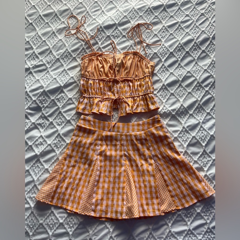 Orange Gingham Co-ord Set